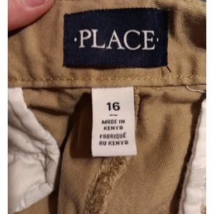 Childrens Place Boys Khaki Pants Size16 Adjustable Waist School Uniform